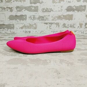 NEW Falls Creek Phoebe Pink Knit Pointed Toe Slip On Balletcore Flats F672